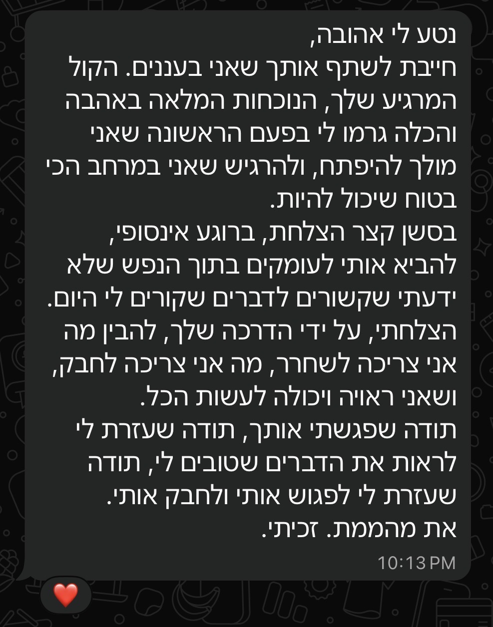 המלצה על הליווי האישי 8