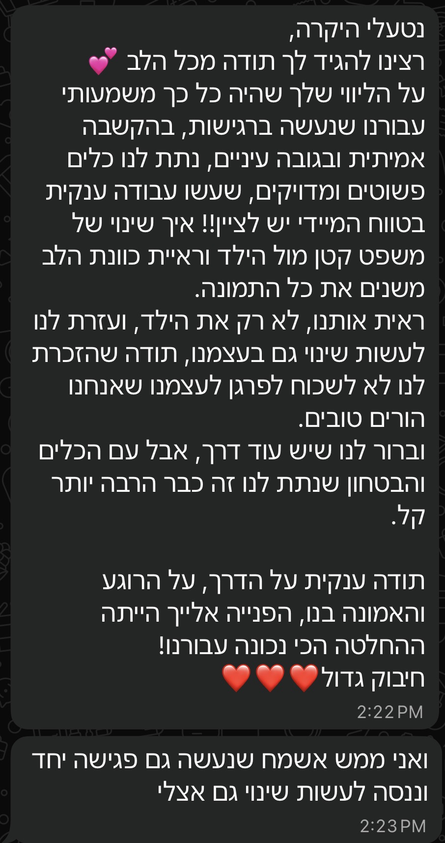 המלצה על הליווי האישי 11